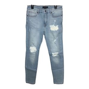 Forever 21 Mens Distressed Skinny Jeans Light Denim Size 33